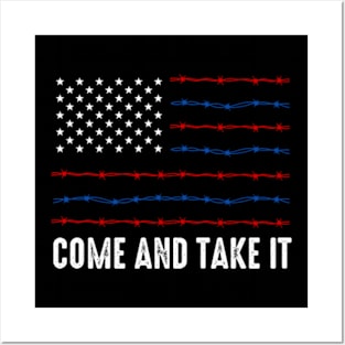 Come And Take It, Texas Flag Barbed Wire Patriotic USA Posters and Art